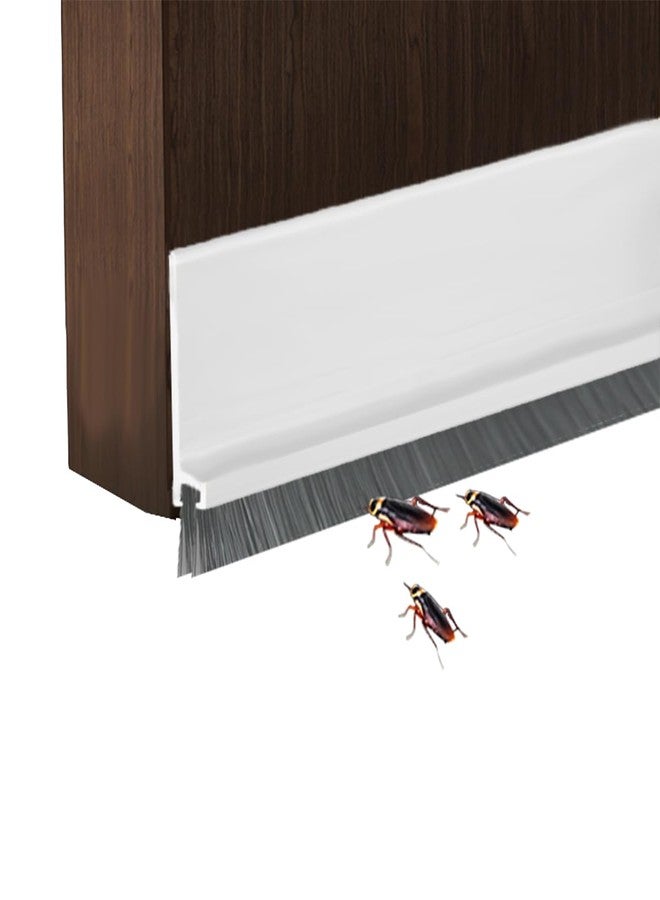 Yingd Door Draft Stopper with Brush Reduce Noise, 39" Rubber Door Sweep Breeze Blocker, Adjustable Under Door Draft Stoppers, Soundproofing for Doors, Door Seal - White - Image 1